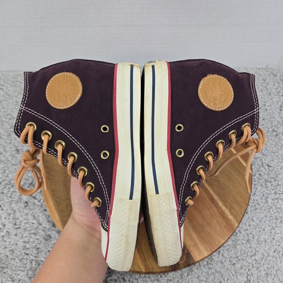 Converse Chuck Taylor All Star Lux Mid Purple Faux Suede Hidden Wedge Sneaker - Picture 10 of 14